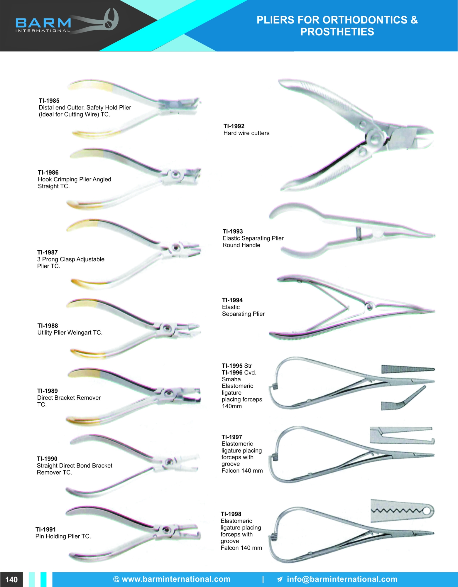 Pliers for Orthodontics & Prosthrties